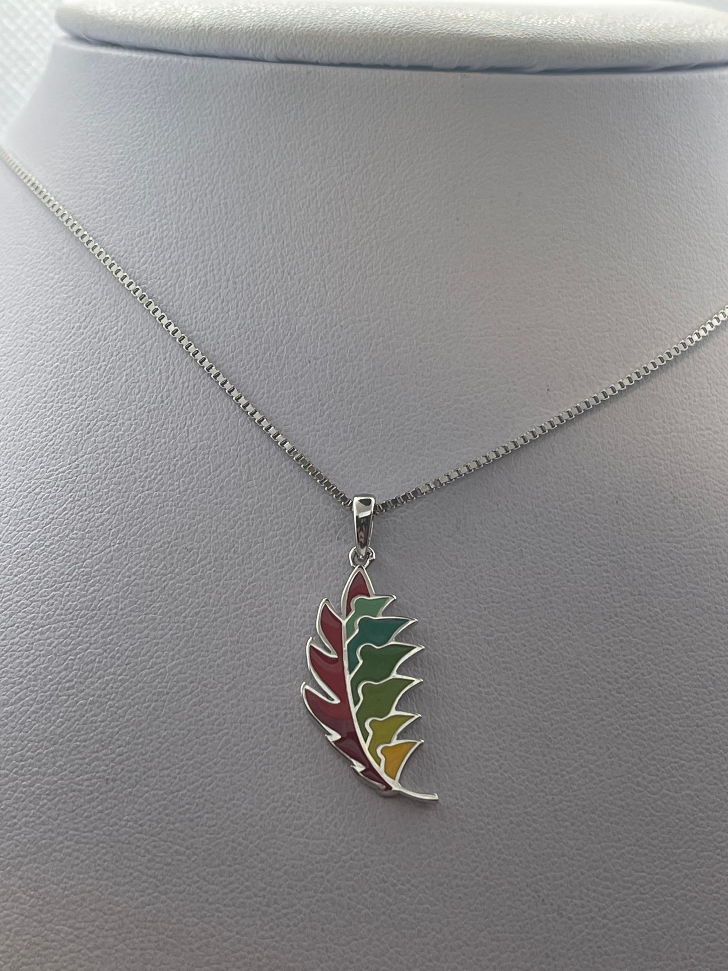 100th Sterling Silver colourful Necklace