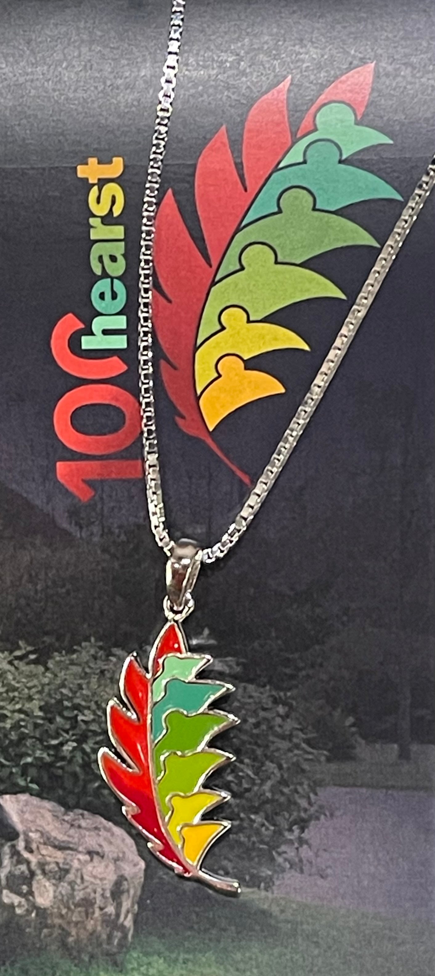 100th Sterling Silver colourful Necklace