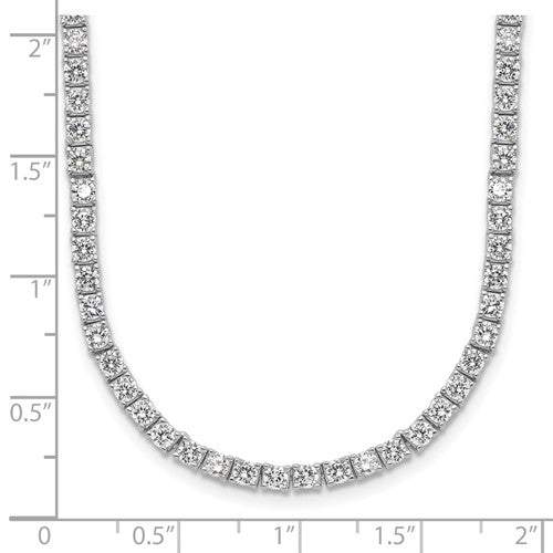 Sterling Silver Rhodium-plated Brilliant-cut CZ 18 Inch Necklace