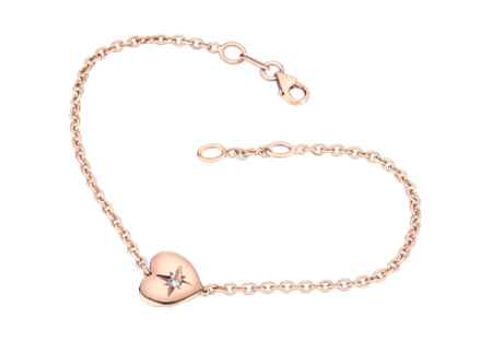 Eternal Spark Rose Gold Heart Bracelet