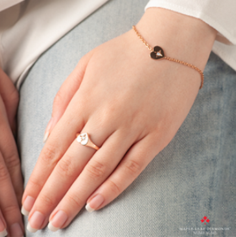 Eternal Spark Rose Gold Heart Bracelet