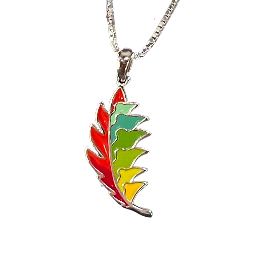 100th Sterling Silver colourful Necklace