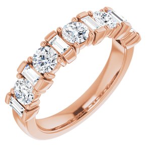 14K Rose 1 1/8 CTW Natural Diamond Anniversary Band