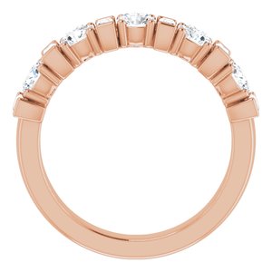 14K Rose 1 1/8 CTW Natural Diamond Anniversary Band