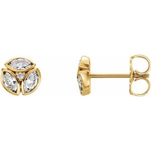 14K Yellow 1/2 CTW Natural Diamond Earrings