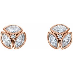 14K Rose 1/2 CTW Natural Diamond Earrings