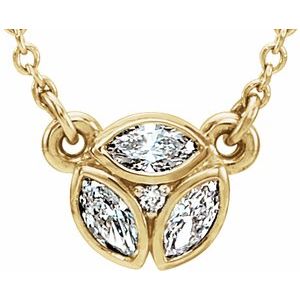 14K Yellow 1/5 CTW Natural Diamond 16-18" Necklace