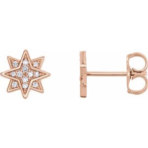 14K Rose .08 CTW Natural Diamond Star Earrings