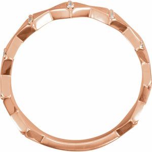 14K Rose 1/10 CTW Natural Diamond Geometric Ring