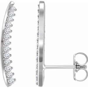 14K White 1/3 CTW Natural Diamond Ear Climbers