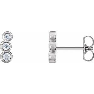 14K White 1/8 CTW Natural Diamond Petite Ear Climbers