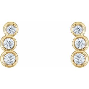 14K Yellow 1/8 CTW Natural Diamond Petite Ear Climbers