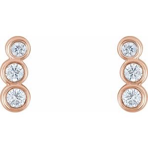 14K Rose 1/8 CTW Natural Diamond Petite Ear Climbers