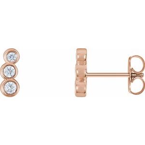 14K Rose 1/8 CTW Natural Diamond Petite Ear Climbers