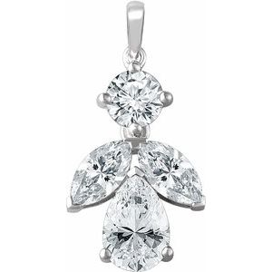 Sterling Silver Imitation White Cubic Zirconia Pendant