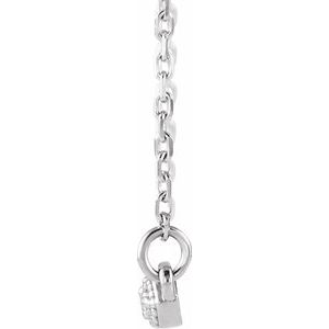 Platinum 1/10 CTW Natural Diamond Milgrain Bar 16-18" Necklace