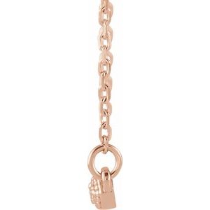 14K Rose 1/10 CTW Natural Diamond Milgrain Bar 16-18" Necklace