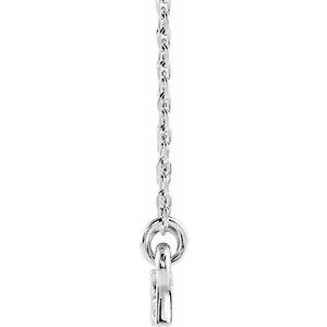 14K White .04 CTW Natural Diamond Geometric Bar 16-18" Necklace