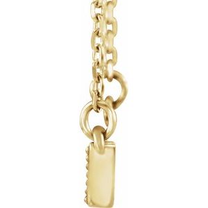 14K Yellow .06 CTW Natural Diamond Bar 16-18" Necklace