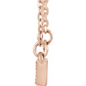 14K Rose .06 CTW Natural Diamond Bar 16-18" Necklace