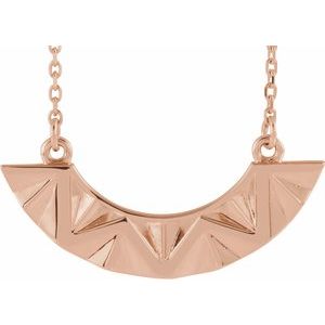 14K Rose Curved Bar 16-18" Necklace