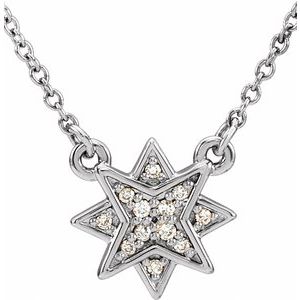 Platinum .04 CTW Natural Diamond Star 16-18" Necklace
