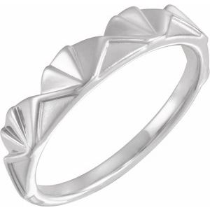 14K White Stackable Crown Ring