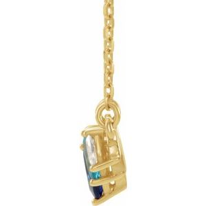 14K Yellow Natural Multi-Gemstone & .06 CTW Natural Diamond Bar 18" Necklace