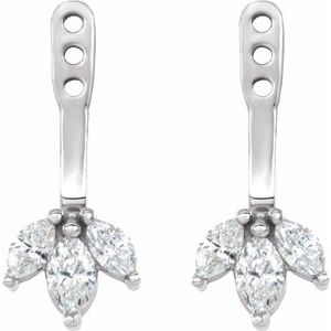 Platinum 1/4 CTW Natural Diamond Cluster Front-Back Earring Jackets