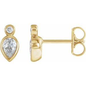 14K Yellow 1/3 CTW Natural Diamond Bezel-Set Earrings