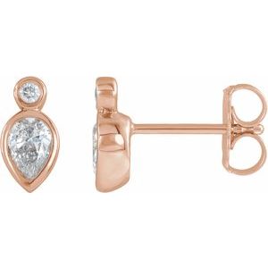 14K Rose 1/3 CTW Natural Diamond Bezel-Set Earrings