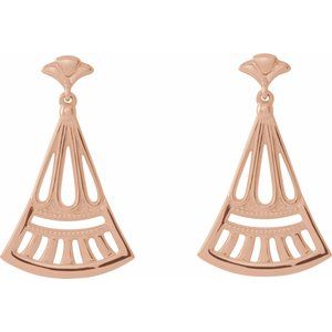 14K Rose Vintage-Inspired Dangle Earrings