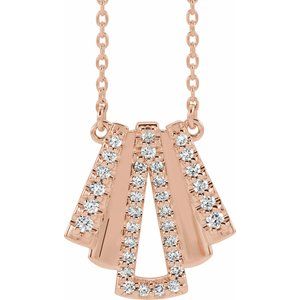 14K Rose 1/4 CTW Natural Diamond Art Deco 18" Necklace
