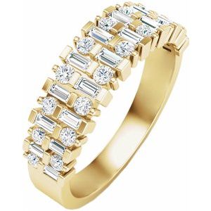 14K Yellow 3/4 CTW Natural Diamond Anniversary Band