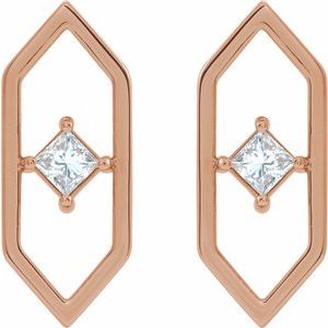 14K Rose 1/3 CTW Natural Diamond Geometric Earrings