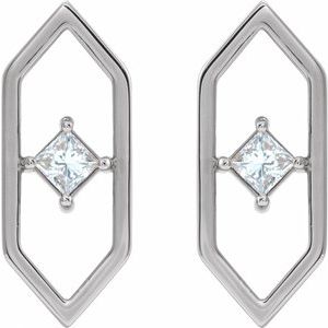 Platinum 1/3 CTW Natural Diamond Geometric Earrings