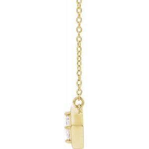 14K Yellow 1/4 CTW Natural Diamond Geometric 16" Necklace