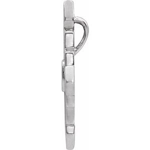 14K White 19.36x19.36 mm Vintage-Inspired Geometric Pendant