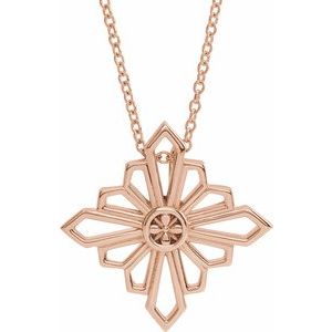 14K Rose Vintage-Inspired Geometric 16-18" Necklace