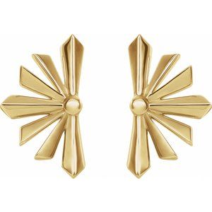 14K Yellow Starburst Earrings
