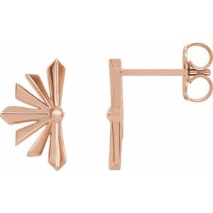 14K Rose Starburst Earrings