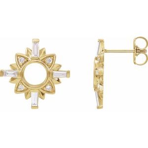 14K Yellow 1/2 CTW Natural Diamond Celestial Earrings