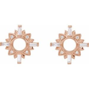 14K Rose 1/2 CTW Natural Diamond Celestial Earrings