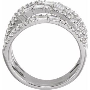 14K White 1 CTW Natural Diamond Negative Space Ring