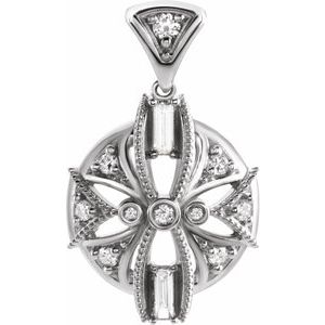Platinum 1/4 CTW Natural Diamond Vintage-Inspired Pendant