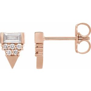 14K Rose 1/4 CTW Natural Diamond Geometric Earrings