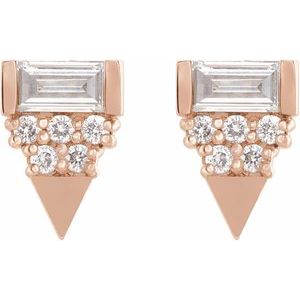 14K Rose 1/4 CTW Natural Diamond Geometric Earrings