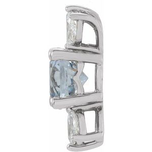 Sterling Silver Natural White Sapphire & 1/5 CTW Natural Diamond Pendant