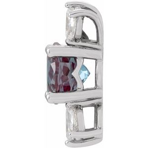 Platinum Lab-Grown Alexandrite & 1/5 CTW Natural Diamond Pendant