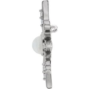 Sterling Silver Natural Rainbow Moonstone & .08 CTW Natural Diamond Celestial Pendant